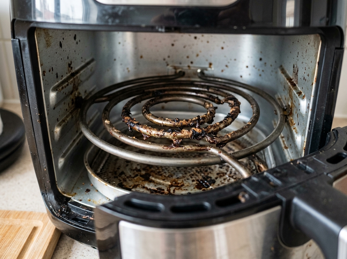 Air Fryer Heating Element Cleaning & White Smoke Cause Removal Guide | Upside-Down Ethanol Soak & Soju Steam Deodorizing Before