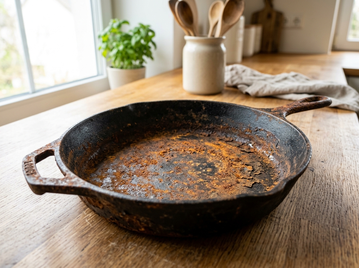 How to Restore a Rusted Cast Iron Skillet | Complete Rust Removal & Oven Seasoning Guide Before