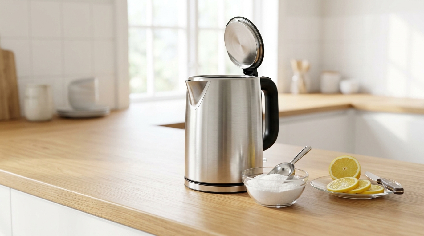 How to Descale an Electric Kettle with Citric Acid in 5 Minutes | Sparkling Stainless Steel Banner