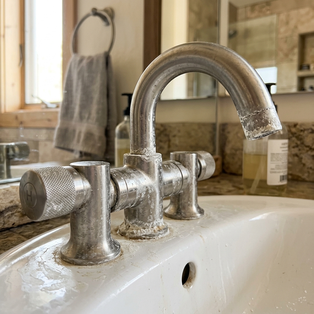 Stainless Steel Faucet Limescale Removal & Mirror Polish Guide | Citric Acid Solution Before