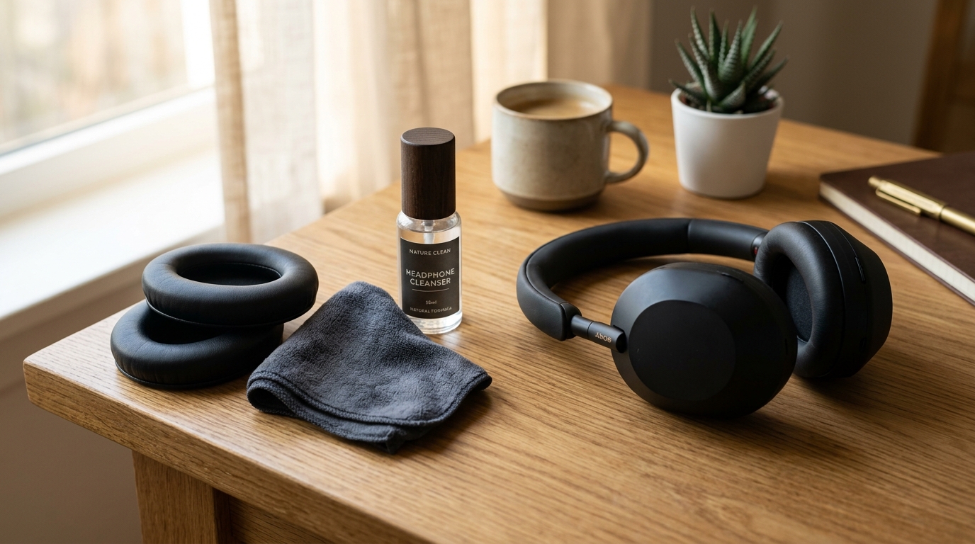 Over-Ear Headphone Ear Pads (Leather & Mesh) Deep Cleaning & Hydrolysis Prevention Guide Banner