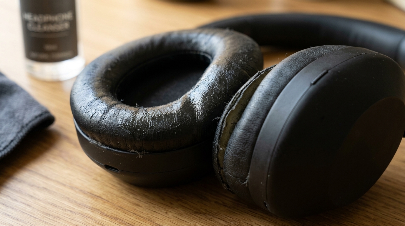 Over-Ear Headphone Ear Pads (Leather & Mesh) Deep Cleaning & Hydrolysis Prevention Guide Before