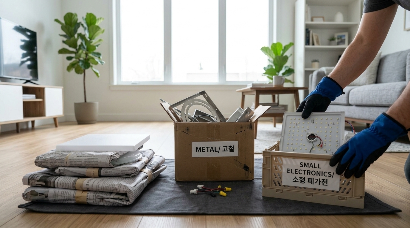 Lighting Fixture & Chandelier Replacement: Safe Removal & Material-Specific Disposal Guide 1단계 이미지