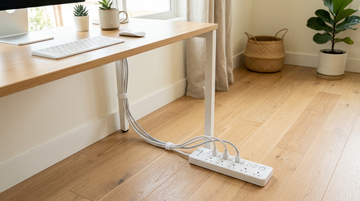 Power Strip Dust Cleaning Guide & Safe Replacement Cycle | Tracking Fire Prevention & Rubbing Alcohol Swab Care Banner
