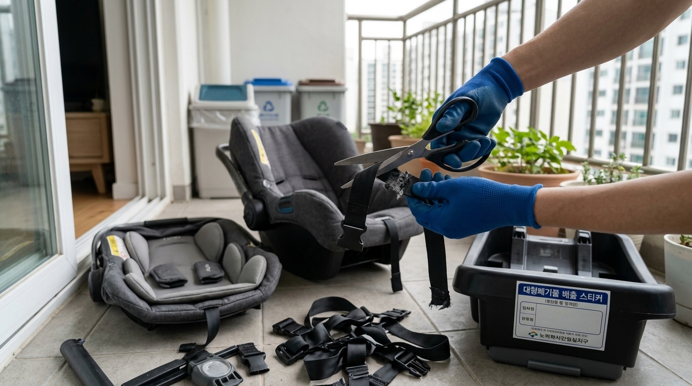 Baby Stroller & Car Seat Disposal Guide | Bulky Waste Fees, Safety Rules & Donation Guidelines 1단계 이미지