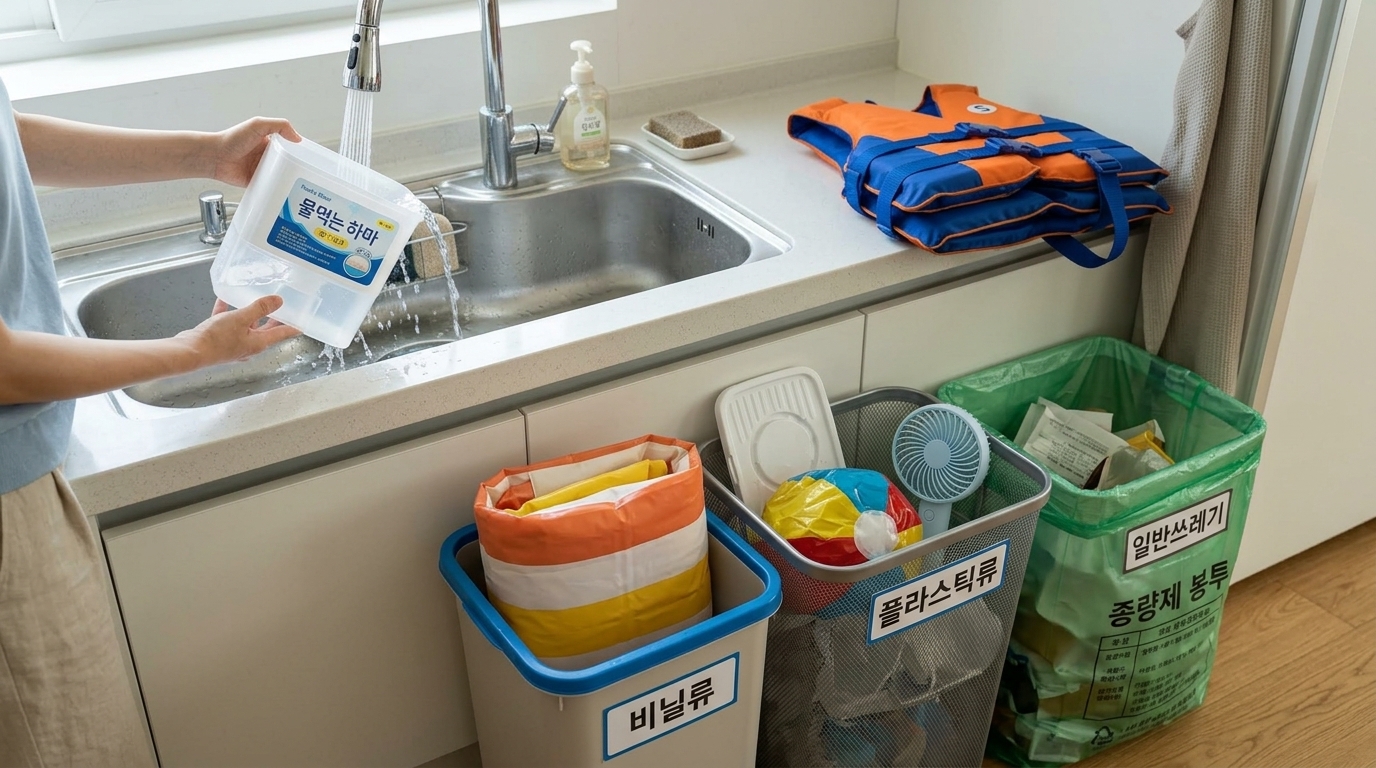 End-of-Summer Vacation Gear & Seasonal Appliance Disposal Guide (Tubes, Life Vests, Dehumidifier Tubs, Mini Fans) 1단계 이미지